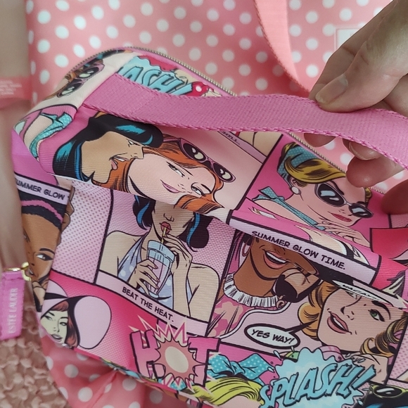 Este Lauder Liechtenstein Pink Polka Dot Tote and Cosmetic Bag. Like New! - Picture 8 of 8